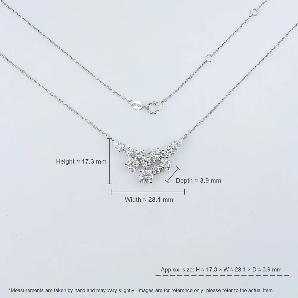 2.61 ctw Floral Adjustable Mixed-Cut Lab-Grown Diamond Necklace in 18K White Gold