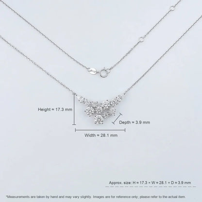 2.61 ctw Floral Adjustable Mixed-Cut Lab-Grown Diamond Necklace in 18K White Gold