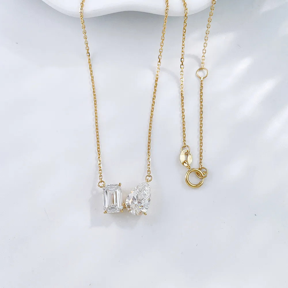 2.15 ctw Adjustable Mixed-Cut Lab-Grown Diamond Necklace in 18K Yellow Gold – APYN0141-Y