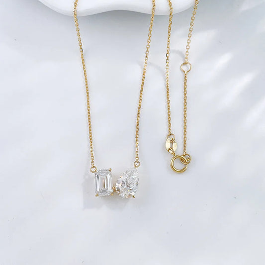 2.15 ctw Adjustable Mixed-Cut Lab-Grown Diamond Necklace in 18K Yellow Gold – APYN0141-Y