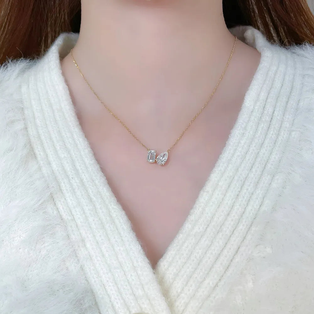 2.15 ctw Adjustable Mixed-Cut Lab-Grown Diamond Necklace in 18K Yellow Gold – APYN0141-Y
