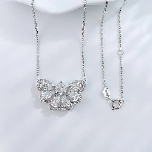 0.71 ct Butterfly Adjustable Mixed-Cut Lab-Grown Diamond Necklace in PT950 Platinum