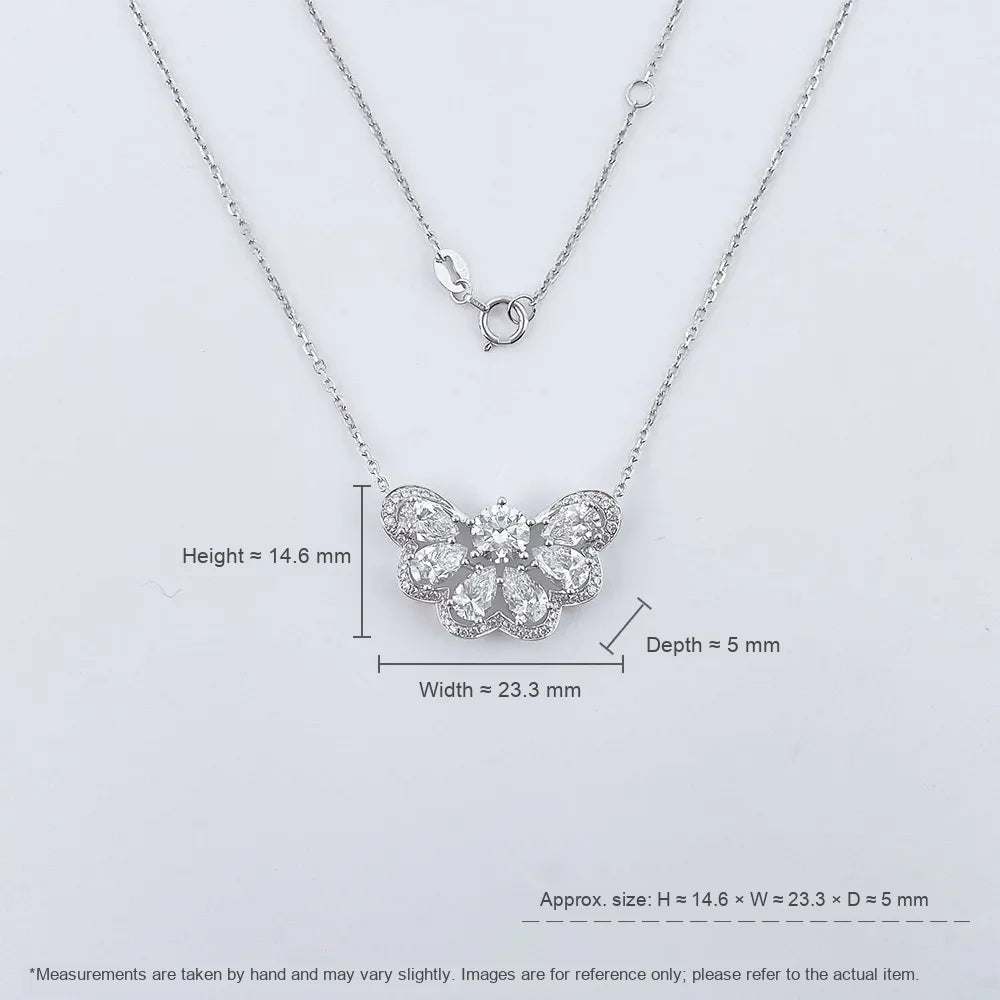 0.71 ct Butterfly Adjustable Mixed-Cut Lab-Grown Diamond Necklace in PT950 Platinum