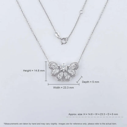0.71 ct Butterfly Adjustable Mixed-Cut Lab-Grown Diamond Necklace in PT950 Platinum