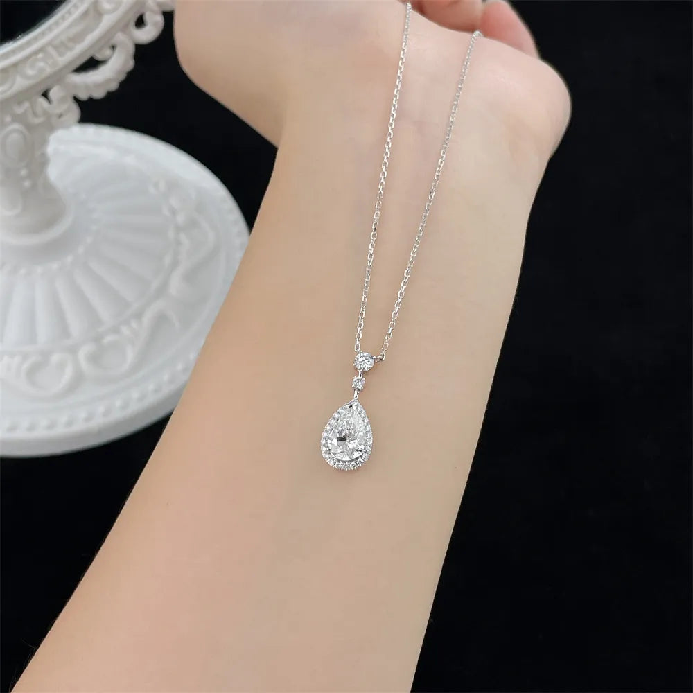 1.52 ct Celestial Adjustable Pear-Cut Lab-Grown Diamond Necklace in PT950 Platinum – APYN0145-PT