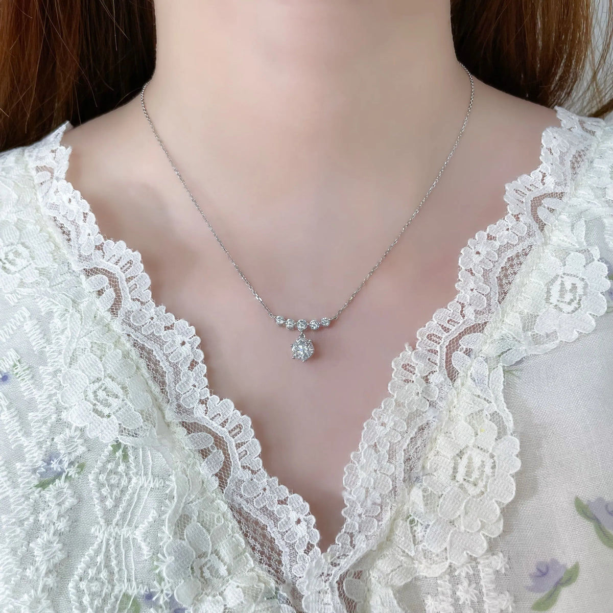 1.1 ct Adjustable Round-Cut Lab-Grown Diamond Necklace in PT950 Platinum