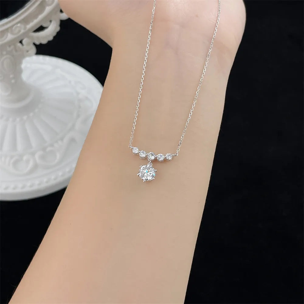 1.1 ct Adjustable Round-Cut Lab-Grown Diamond Necklace in PT950 Platinum