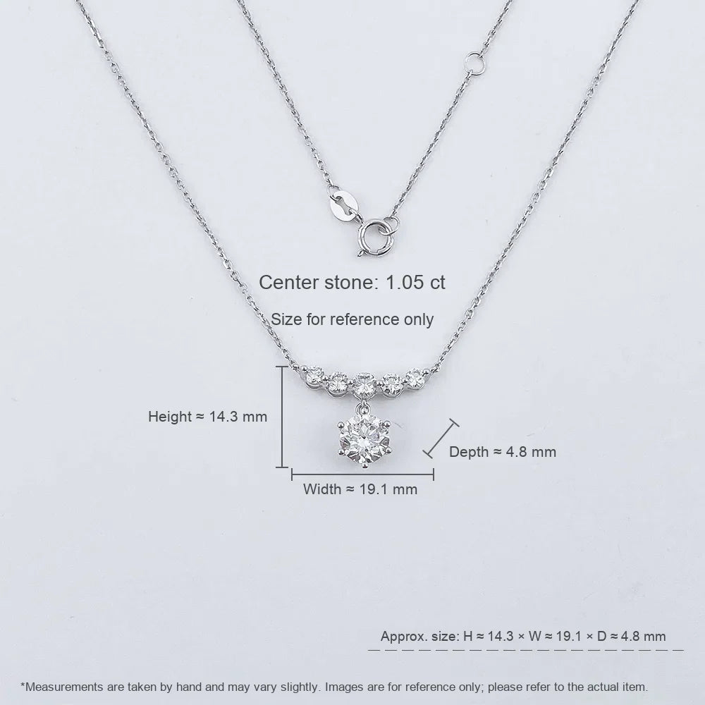 1.1 ct Adjustable Round-Cut Lab-Grown Diamond Necklace in PT950 Platinum