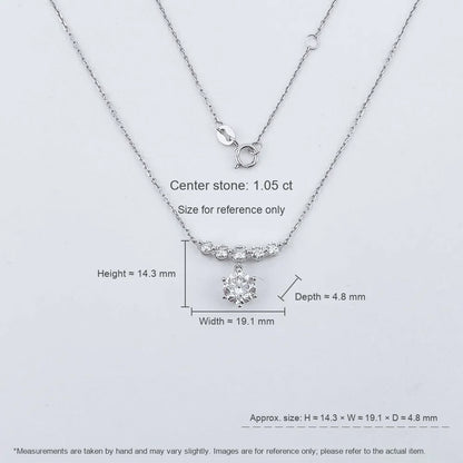 1.1 ct Adjustable Round-Cut Lab-Grown Diamond Necklace in PT950 Platinum