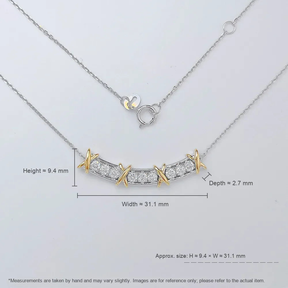 0.39 ctw Adjustable Radiant-Cut Lab-Grown Diamond Necklace in 18K Two-Tone Gold