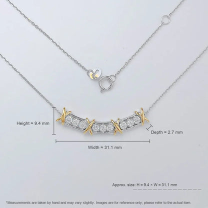 0.39 ctw Adjustable Radiant-Cut Lab-Grown Diamond Necklace in 18K Two-Tone Gold