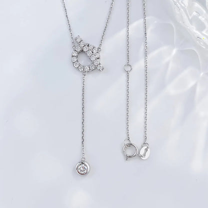 0.11 ct Celestial Round-Cut Lab-Grown Diamond Necklace in 18K White Gold – APYN0148-W