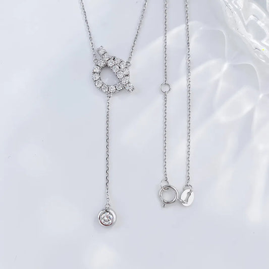 0.11 ct Celestial Round-Cut Lab-Grown Diamond Necklace in 18K White Gold – APYN0148-W