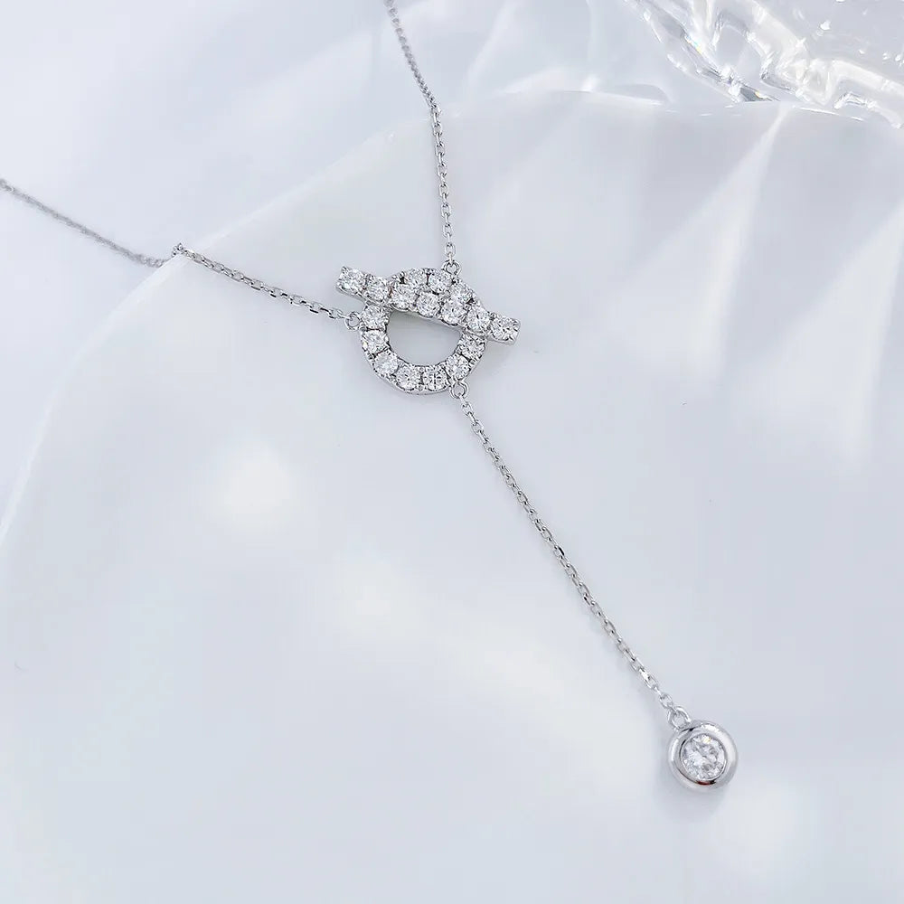 0.11 ct Celestial Round-Cut Lab-Grown Diamond Necklace in 18K White Gold – APYN0148-W