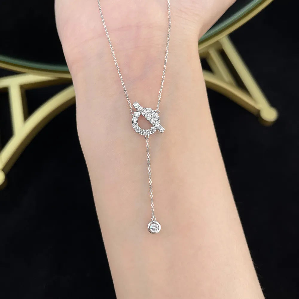 0.11 ct Celestial Round-Cut Lab-Grown Diamond Necklace in 18K White Gold – APYN0148-W