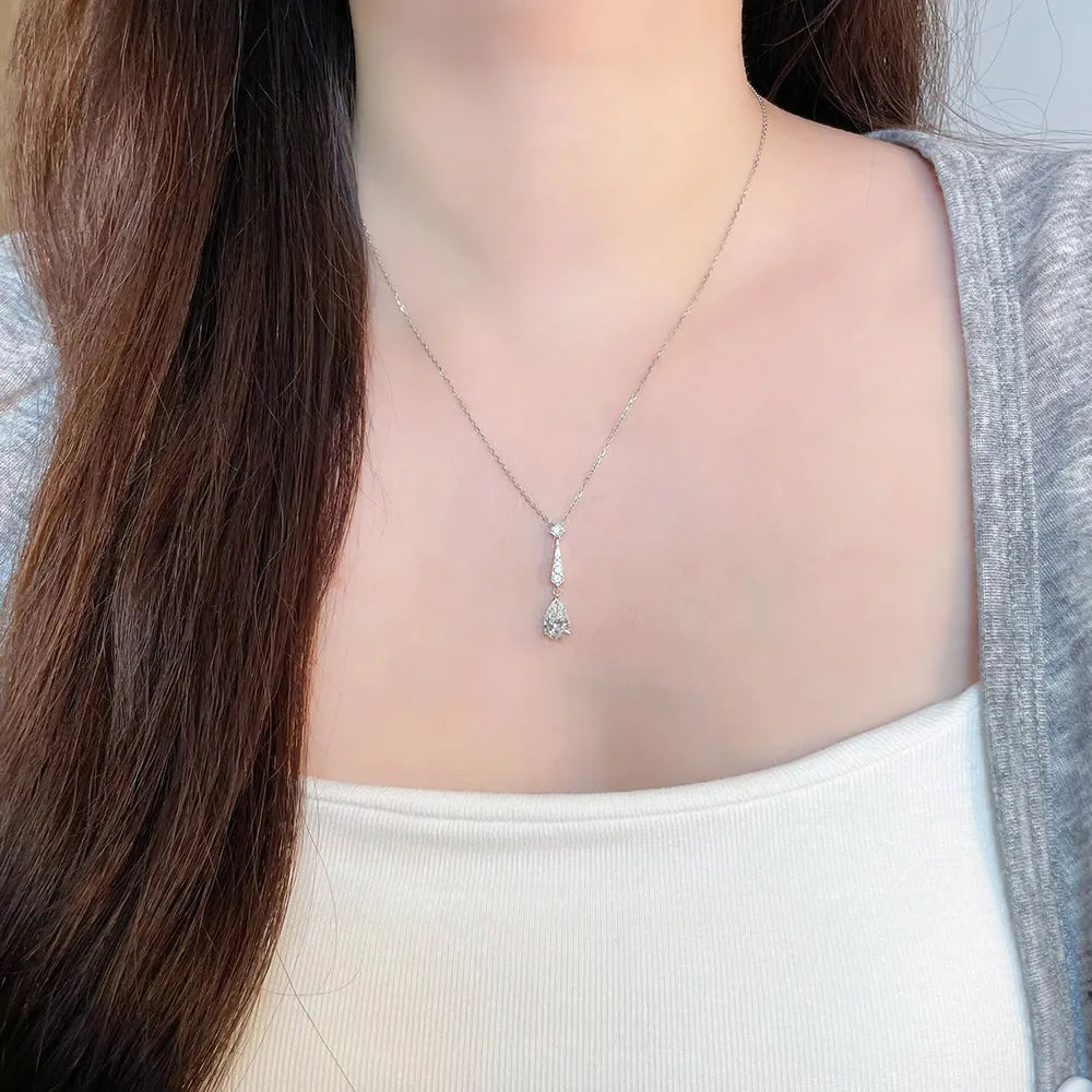 1.1 ct Pear-Cut Lab-Grown Diamond Necklace in PT950 Platinum – APYN0150-PT