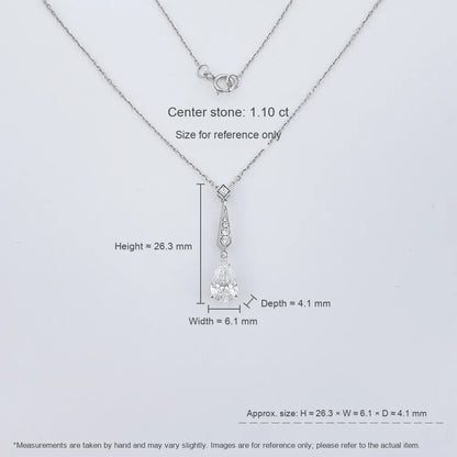 1.1 ct Pear-Cut Lab-Grown Diamond Necklace in PT950 Platinum – APYN0150-PT