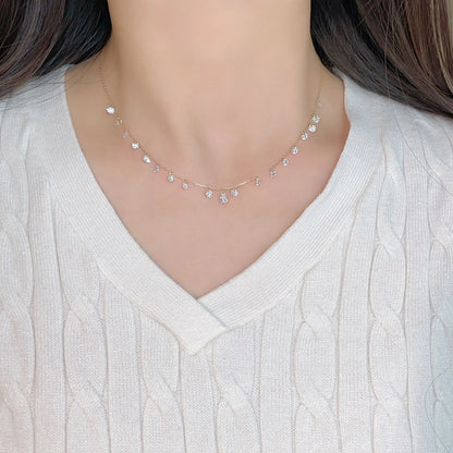 0.32 ct Adjustable Pear-Cut Lab-Grown Diamond Necklace in 18K Yellow Gold