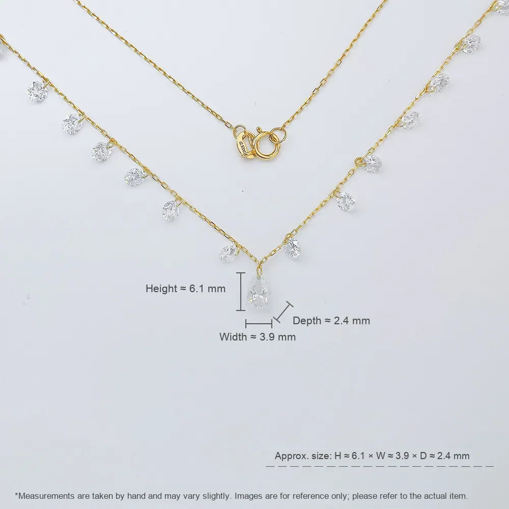 0.32 ct Adjustable Pear-Cut Lab-Grown Diamond Necklace in 18K Yellow Gold