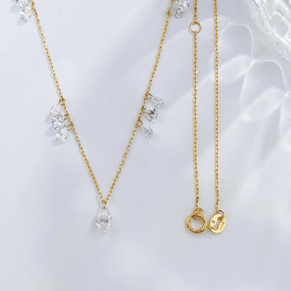 0.38 ct Adjustable Round-Cut Lab-Grown Diamond Necklace in 18K Yellow Gold – APYN0152-Y