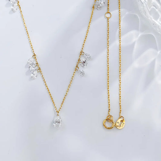 0.38 ct Adjustable Round-Cut Lab-Grown Diamond Necklace in 18K Yellow Gold – APYN0152-Y