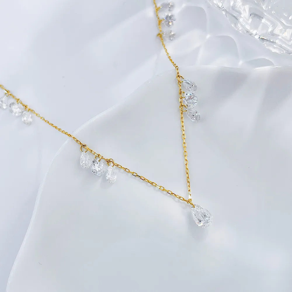 0.38 ct Adjustable Round-Cut Lab-Grown Diamond Necklace in 18K Yellow Gold – APYN0152-Y