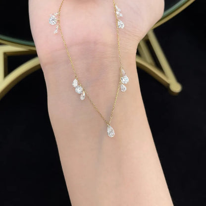 0.38 ct Adjustable Round-Cut Lab-Grown Diamond Necklace in 18K Yellow Gold – APYN0152-Y