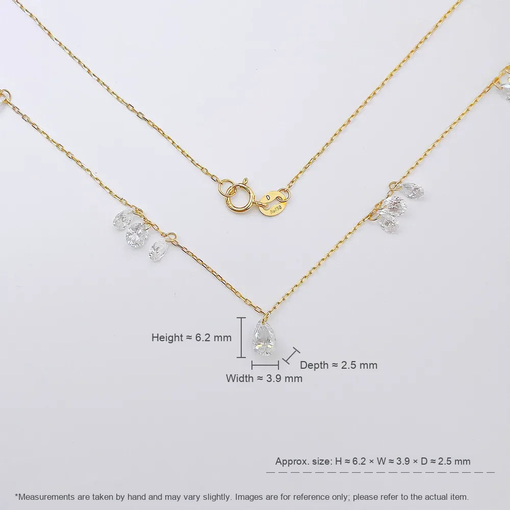 0.38 ct Adjustable Round-Cut Lab-Grown Diamond Necklace in 18K Yellow Gold – APYN0152-Y