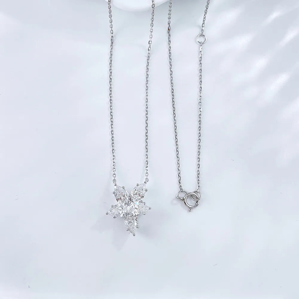 2.01 ctw Celestial Cluster Round-Cut Lab-Grown Diamond Necklace in PT950 Platinum