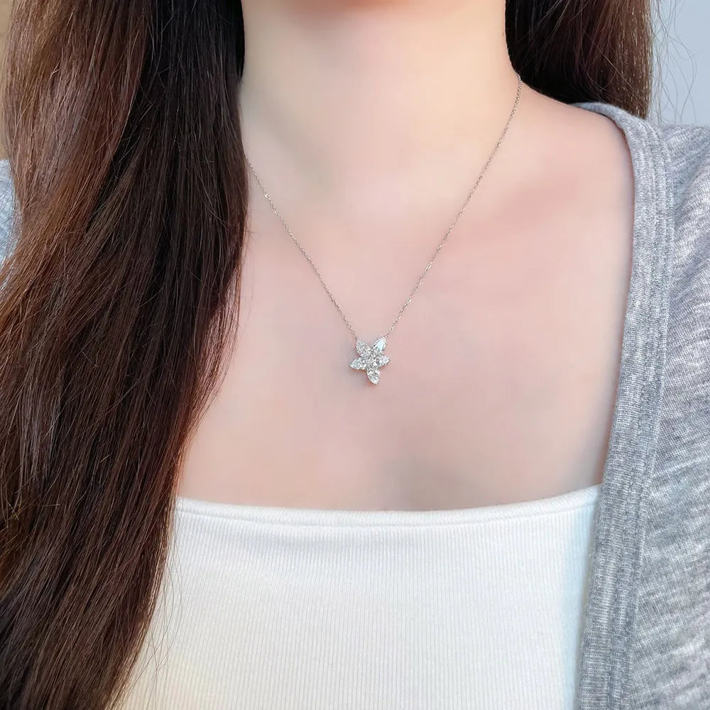 2.01 ctw Celestial Cluster Round-Cut Lab-Grown Diamond Necklace in PT950 Platinum