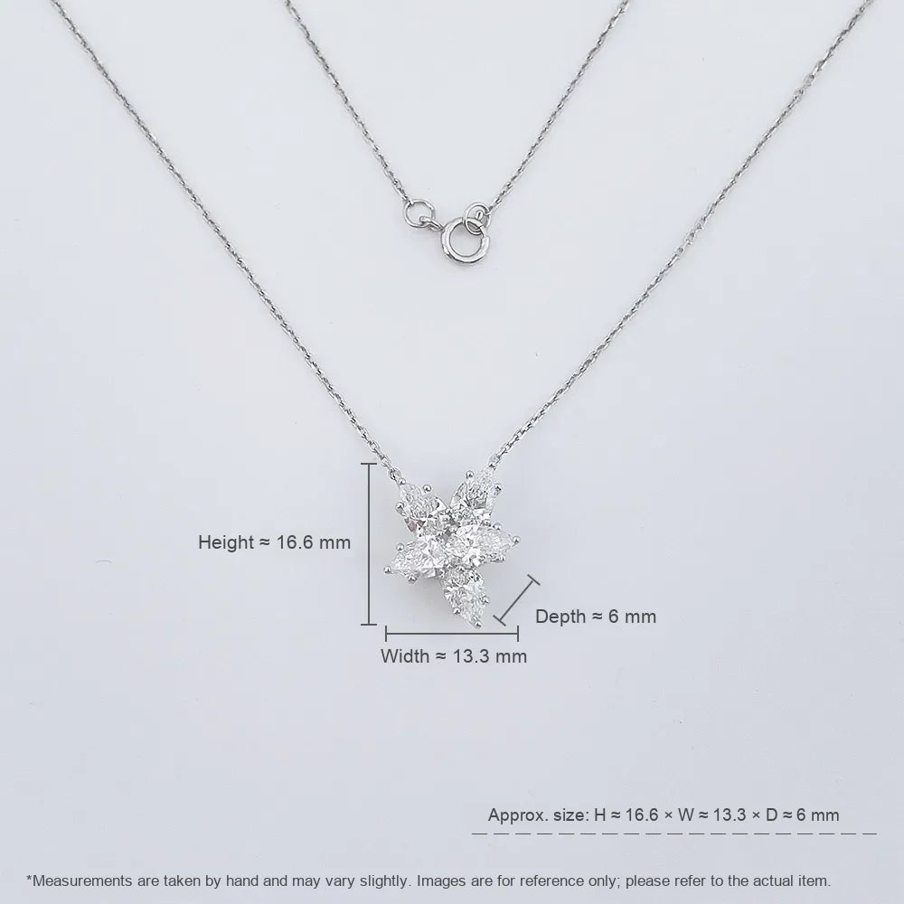 2.01 ctw Celestial Cluster Round-Cut Lab-Grown Diamond Necklace in PT950 Platinum