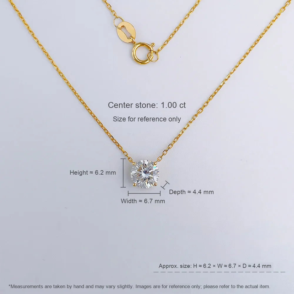 1.03 ct Minimalist Adjustable Round-Cut Lab-Grown Diamond Necklace in 18K Yellow Gold – APYN0155-Y
