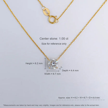 1.03 ct Minimalist Adjustable Round-Cut Lab-Grown Diamond Necklace in 18K Yellow Gold – APYN0155-Y