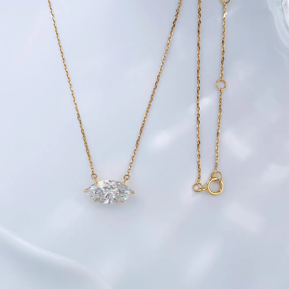 2.03 ct Celestial Four-Prong Marquise-Cut Lab-Grown Diamond Necklace in 18K Yellow Gold