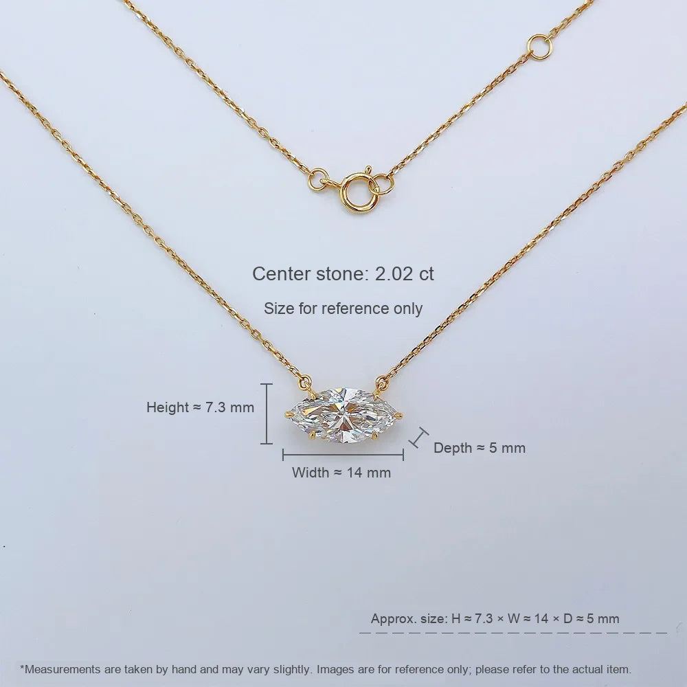 2.03 ct Celestial Four-Prong Marquise-Cut Lab-Grown Diamond Necklace in 18K Yellow Gold