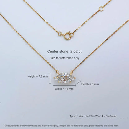 2.03 ct Celestial Four-Prong Marquise-Cut Lab-Grown Diamond Necklace in 18K Yellow Gold