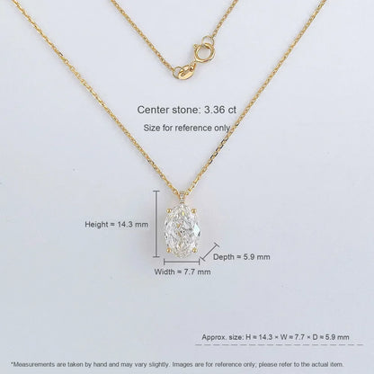 3.1 ct Minimalist Four-Prong Oval-Cut Lab-Grown Diamond Necklace in 18K Yellow Gold – APYN0158-Y