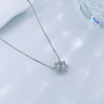 0.53 ct Floral Round-Cut Lab-Grown Diamond Necklace in PT950 Platinum – APYN0160-PT