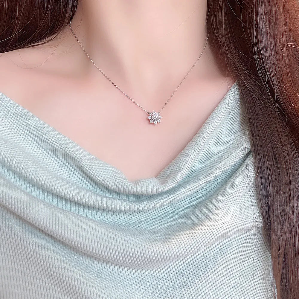0.53 ct Floral Round-Cut Lab-Grown Diamond Necklace in PT950 Platinum – APYN0160-PT