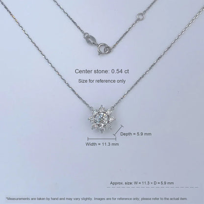 0.53 ct Floral Round-Cut Lab-Grown Diamond Necklace in PT950 Platinum – APYN0160-PT