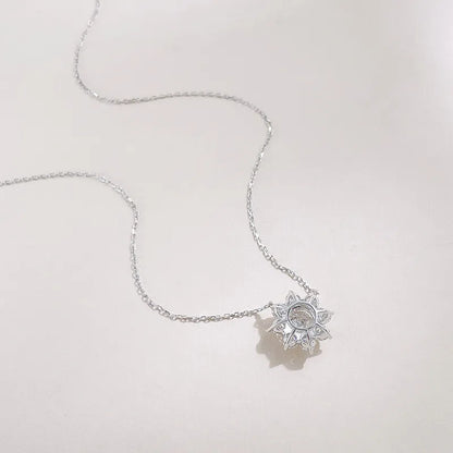 0.53 ct Floral Pavé Round-Cut Lab-Grown Diamond Necklace in 18K White Gold – APYN0160-W