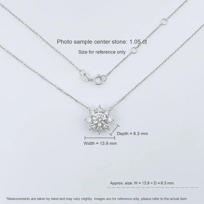 0.53 ct Floral Pavé Round-Cut Lab-Grown Diamond Necklace in 18K White Gold – APYN0160-W