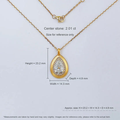 2.01 ct Statement Pear-Cut Lab-Grown Diamond Necklace in 18K Yellow Gold
