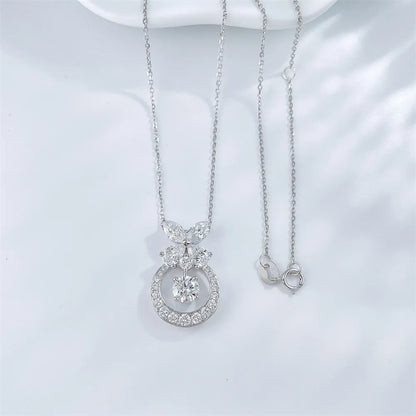 0.55 ct Butterfly Adjustable Round-Cut Lab-Grown Diamond Necklace in 18K White Gold – APYN0169-W