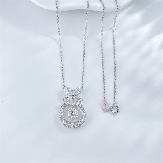 0.55 ct Butterfly Adjustable Round-Cut Lab-Grown Diamond Necklace in 18K White Gold – APYN0169-W