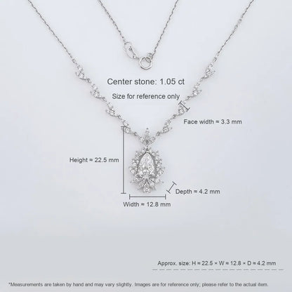 1.06 ct Statement Adjustable Pear-Cut Lab-Grown Diamond Necklace in 18K White Gold