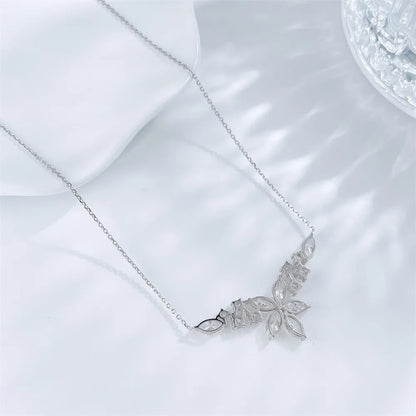 2.62 ctw Floral Adjustable Marquise-Cut Lab-Grown Diamond Necklace in 18K White Gold