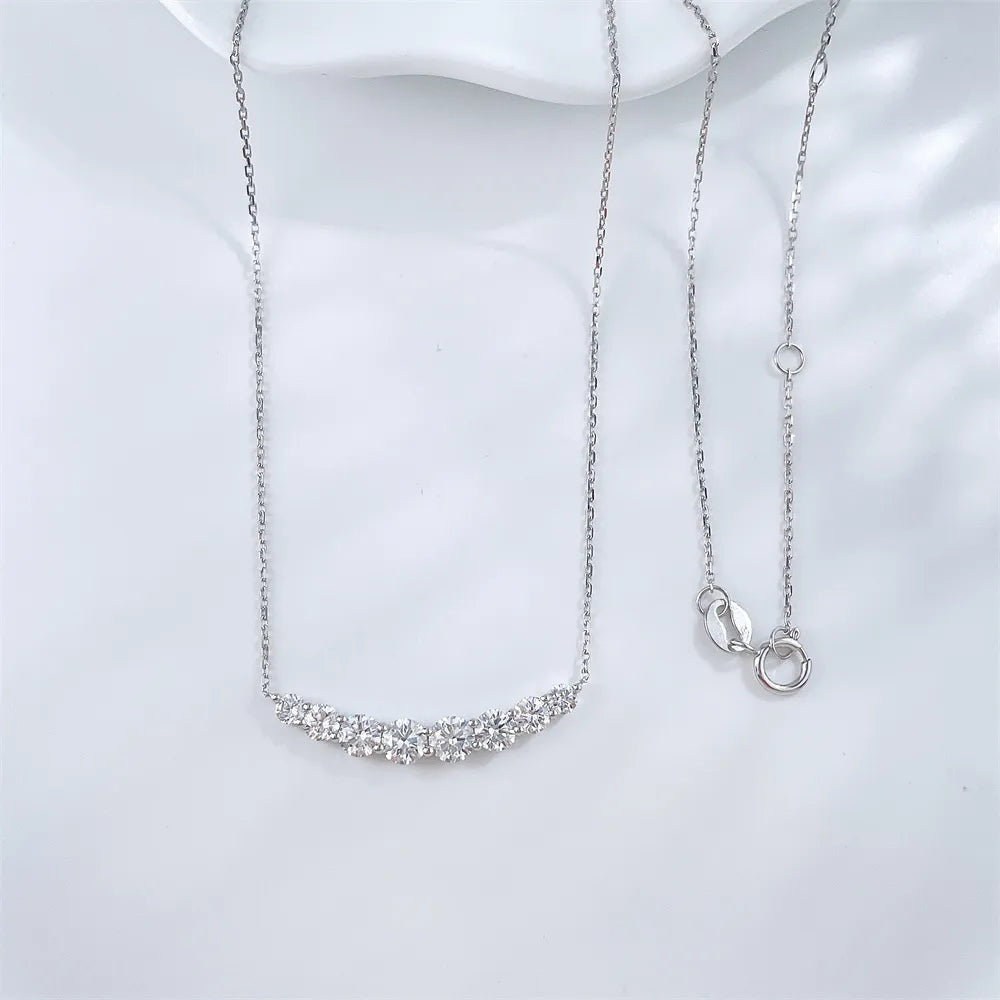 1.12 ctw Celestial Adjustable Round-Cut Lab-Grown Diamond Necklace in 18K White Gold – APYN0180-W