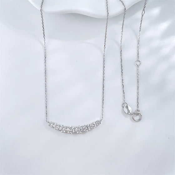 1.12 ctw Celestial Adjustable Round-Cut Lab-Grown Diamond Necklace in 18K White Gold