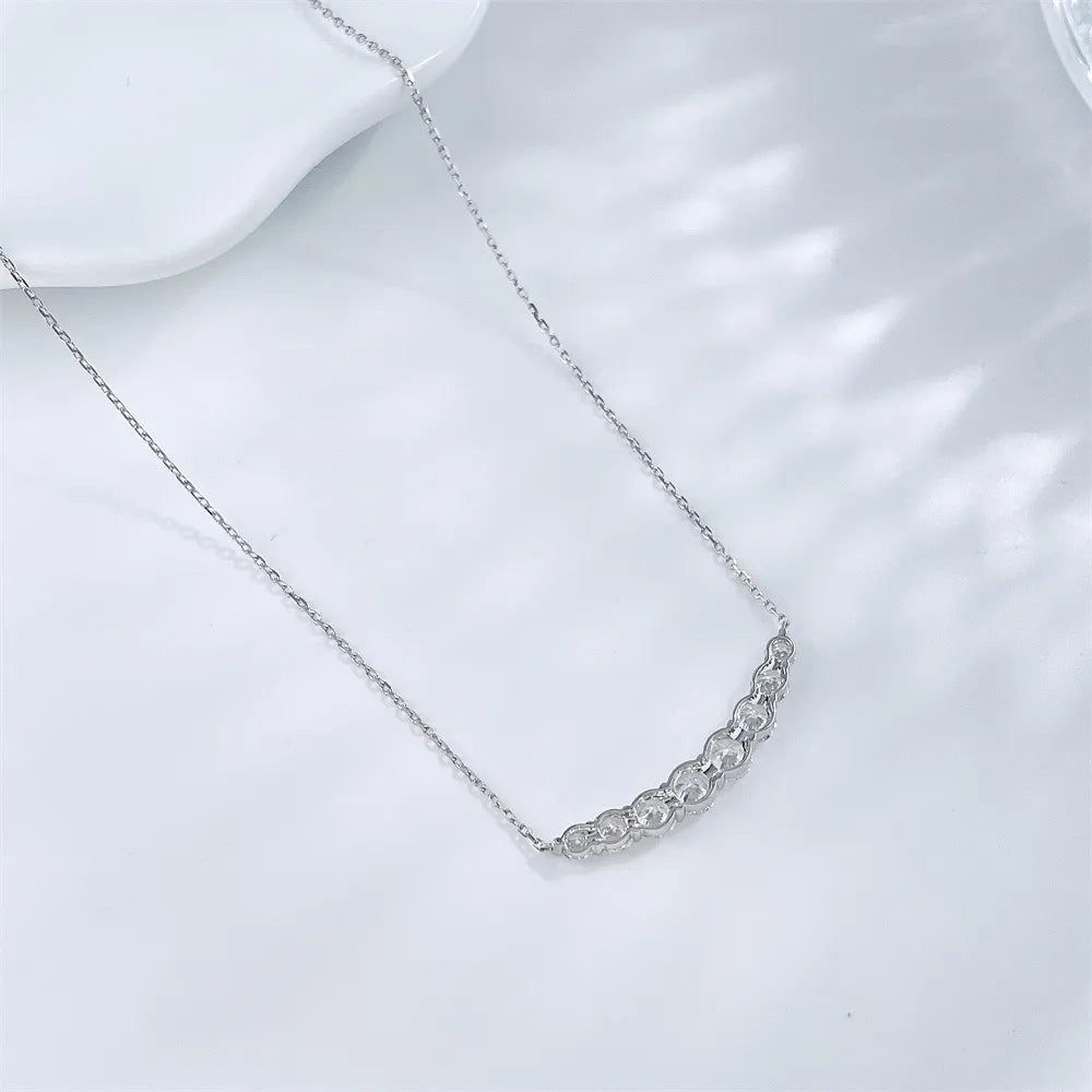 1.12 ctw Celestial Adjustable Round-Cut Lab-Grown Diamond Necklace in 18K White Gold – APYN0180-W